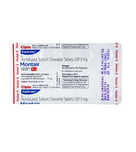 MONTAIR 5mg Chew Tablet 15's