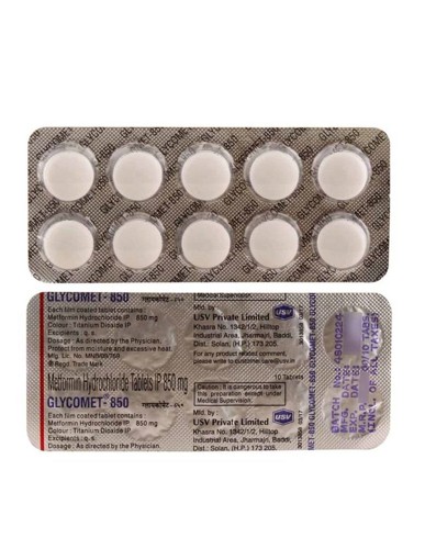 GLYCOMET 850mg Tablet 10's