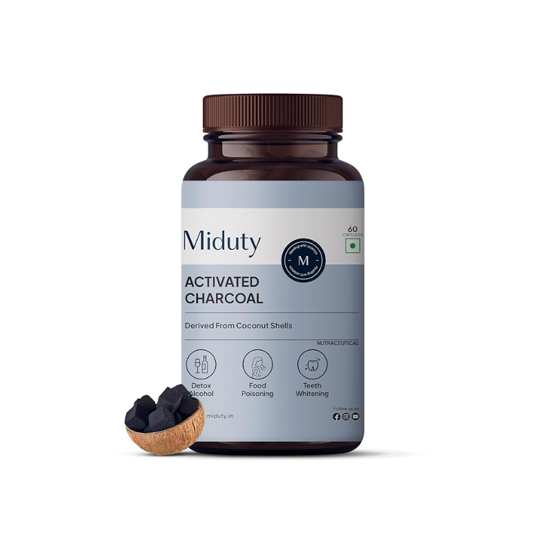Miduty Activated Charcoal – 600Mg (60 Tablets)