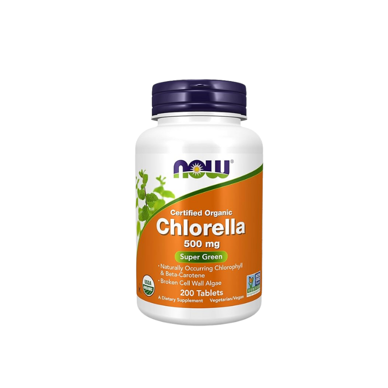 Organic Chlorella 500mg 200 Tablets (Now Foods)